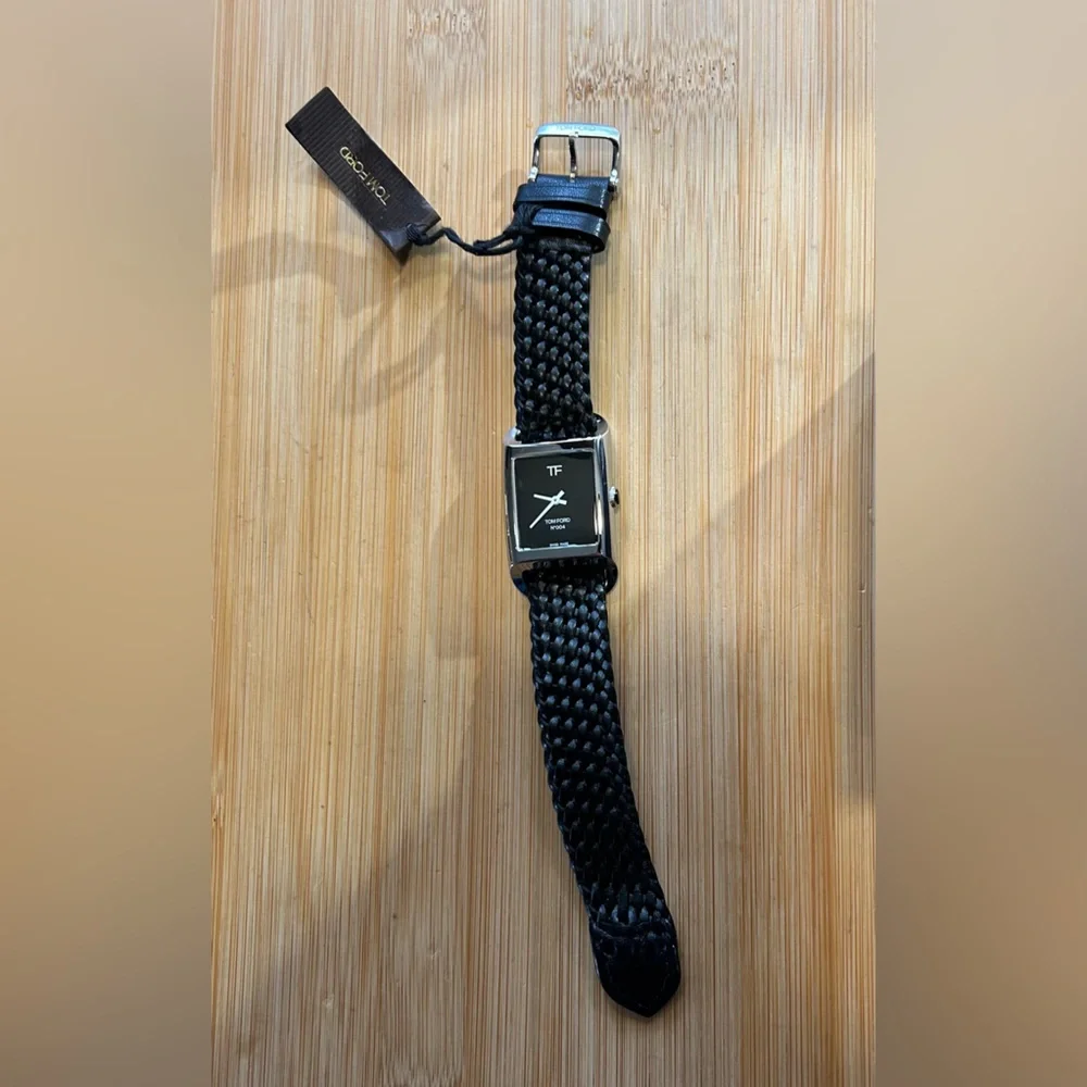 Tom Ford Watch With 35mm Black Face & Black Braided Band - Picture 8 of 10